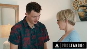 Dee Williams, the blonde MILF, gets freaky with her stepson's big cock in glasses and stockings