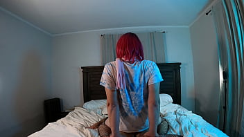 TS Fucked Cowgirl in Chastity