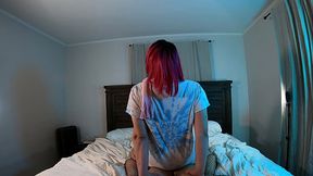 TS Fucked Cowgirl in Chastity