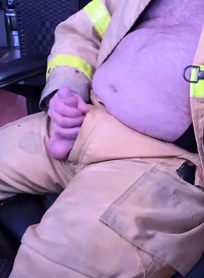 Firefighter Jerkoff and Cum