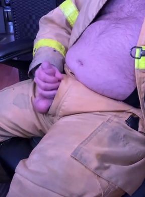 Firefighter Jerkoff and Cum