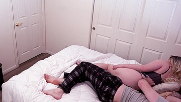 Sharing a bed with stepmom while on holiday