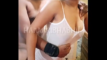 Real Indian bhabhi fucked in sexy white dress.