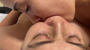 She fucks my throat with her enormous tongue again