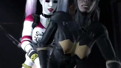 Futanari Harley Quinn takes on Batgirl's Big Cock in a 3D Hentai Porn Video