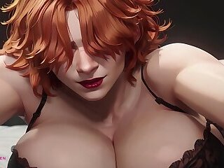 Busty Redhead Let You Fuck Her And Cum On Her Huge Breasts - AI