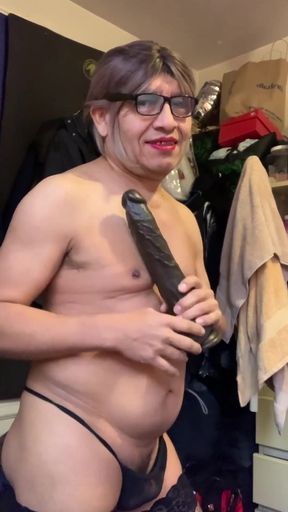 Showing My 12" Dildo Gift