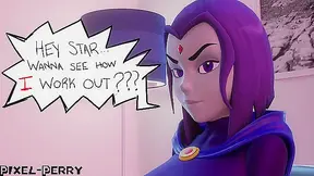 Raven Dominates Starfire with Magical Futa Cock in Steaming Encounter