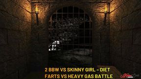 2 BBW VS SKINNY GIRL - DIET FARTS VS HEAVY GAS BATTLE - TURBINADA - CLIP 1 - NEW APRIL 2026