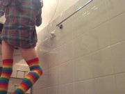 nerdy hipster transgirl covering herself in lube