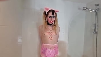 Rosa Rosebud uses diapered fuckpig Jenby Doll as her ashtray and urinal