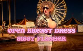 Open Breast Dress Sissy Flasher