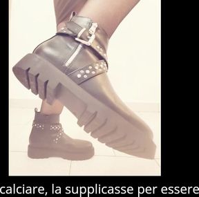 Noemi's Boots Pulverize Gabriele's Fat Balls Gushing Ruin
