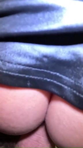 Satin Seduction on a Wooden Bench - Smoking, Masturbation &amp; Two Cumshots on My Dress   Clip 1