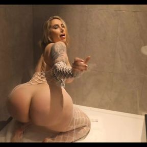 big ass babe Paige turnah wants you to join her for a wank in the shower while you watch her fuck her pussy