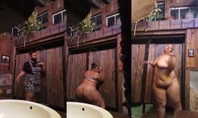 Austin Texas ebony BBW stripped naked in public bar rides thick ass clapping