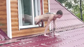 Stepfather barebacks twink doggystyle through car window in parking lot