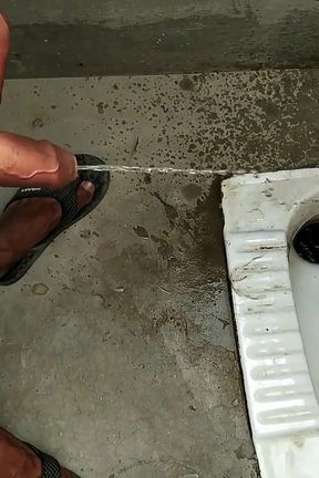 Indian Boy Pissing in Bathroom