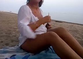 My wife has some nice curves and she loves teasing me on the beach