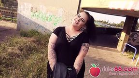 German EXPERIENCED ONE deepthroats stranger's cock by the autobahn
