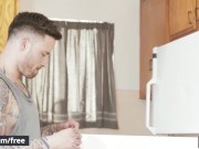 Men.com - Cute twink rides inked hunks cock - Jordan Levine, Timothy Drake