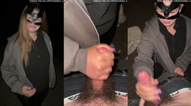 Big cock choked dirty talk blowjob milf outdoor wank