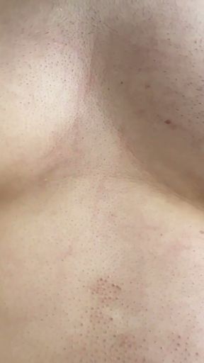 Playing with my big huge natural sexy tits man boobs and nipples   Clip 1