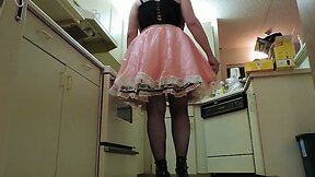 Sissy Ray in Pink Sissy Faggot Dress