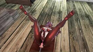 Horny Femboy Spreads His Ass Wide, Craving The Sex Machine To Wreck His Hole Like A Slut.