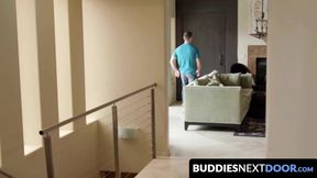 BuddiesNextDoor.com - Handsome Spencer Laval wanks off before enjoying a BJ and raw b