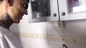 Cuckold enjoys watching his wife pleasuring a big Black man and joins in