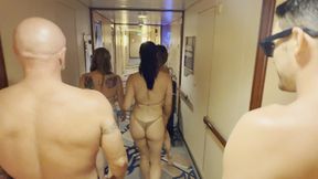 Realhotwife4u orgy with friends on a cruise after a pool day