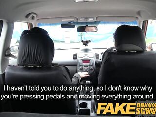 Fake Driving School Hawt belt on joy for recent large titties drive