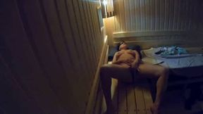 Big-Titted Babe Fingers Herself in the Sports Center Sauna