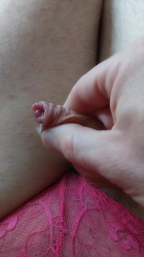 Cindy Sissygasms Her Tiny Clit in Pink Panties