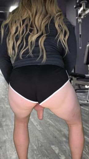 Emotional moment from "Hunk big ass big tits shemale flashing in the gym"