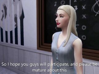 Hawt blond teacher has sex with her student for education - sims 4 - CG animation