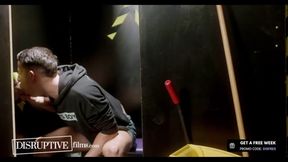 Maintenance Worker Gets Lucky Washing Glory Hole Bathroom