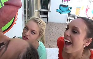 August ames, jade nile, and alli rae deepthroat one huge rod