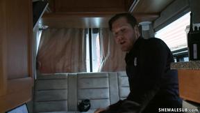 ”T-girl fuck colleague in interrogation room”