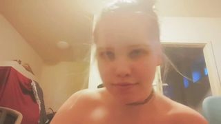 Chubby naked girl dances in front of camera