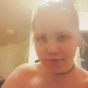 Chubby naked girl dances in front of camera