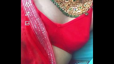 Indian Gay Crossdresser Bottom Gaurisissy real xxx nude video call in red saree