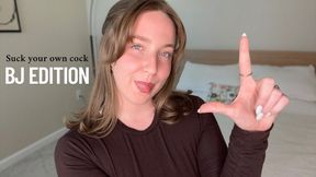 SUCK YOUR OWN COCK: BLOWJOB EDITION - Interactive Femdom Humiliation Tasks by Miss Honey with Sub Instructions, Cock Sucking and Verbal Humiliation