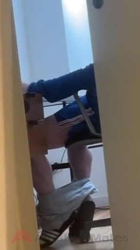 Caught My Straight Flatmate Jerking off to Porn
