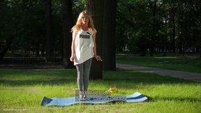 Sexy Russian Girl Smoking Cigarette Relaxed Outdoors