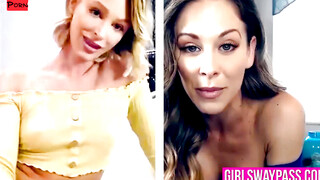 Cherie DeVille and Emma Hix have naughty fun on video chat