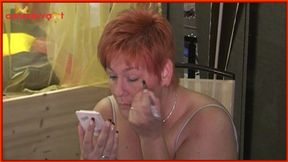 Rocking morning routine for busty redhead cougar