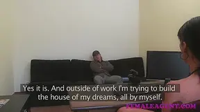 Female agent gets dicked and jizzed