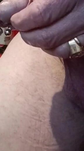 Key moment from "live cock piercing PA  ,tits and dick play clothes pins , masturbation , body strip-tease"